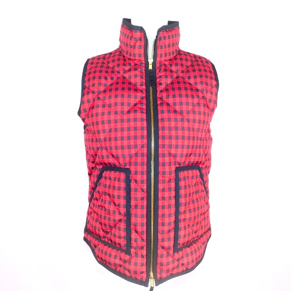 J.CREW Red & Black Vest Down Filled - Picture 2 of 4